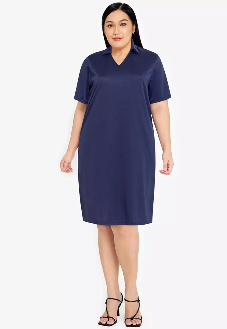 Buy Maxine Plus Size V-Neck Shift Dress 2025 Online ZALORA