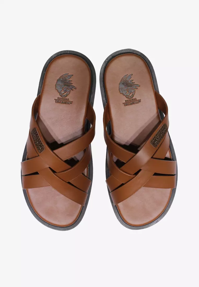 Mens full deals leather sandals