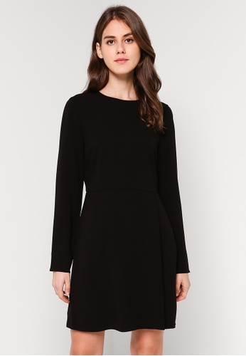 Buy ck Calvin Klein Soft Stretch Crepe Long Sleeves Dress - Fully Lined ...