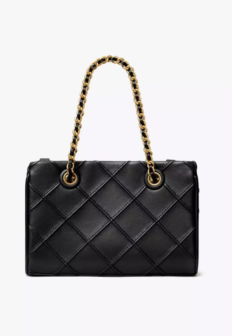 Tory Burch Mini Fleming Soft Chain Tote Black