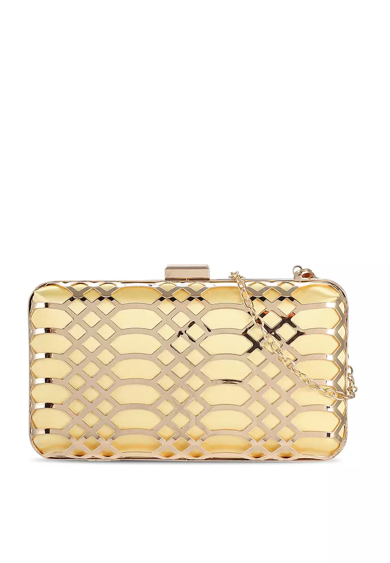 Gold chain clearance clutch bag