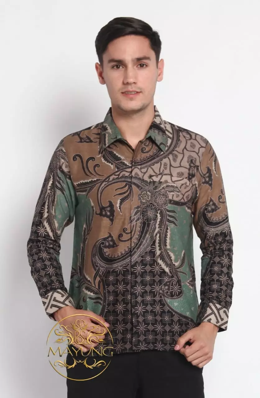 Jual Batik Mayung Wisana Ijo Kemeja Batik Pria Premium Slimfit Modern ...