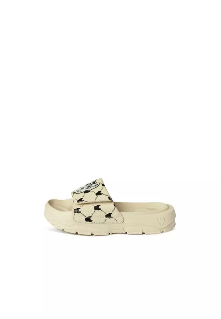Space Run Monogram Slides - Pattern Beige