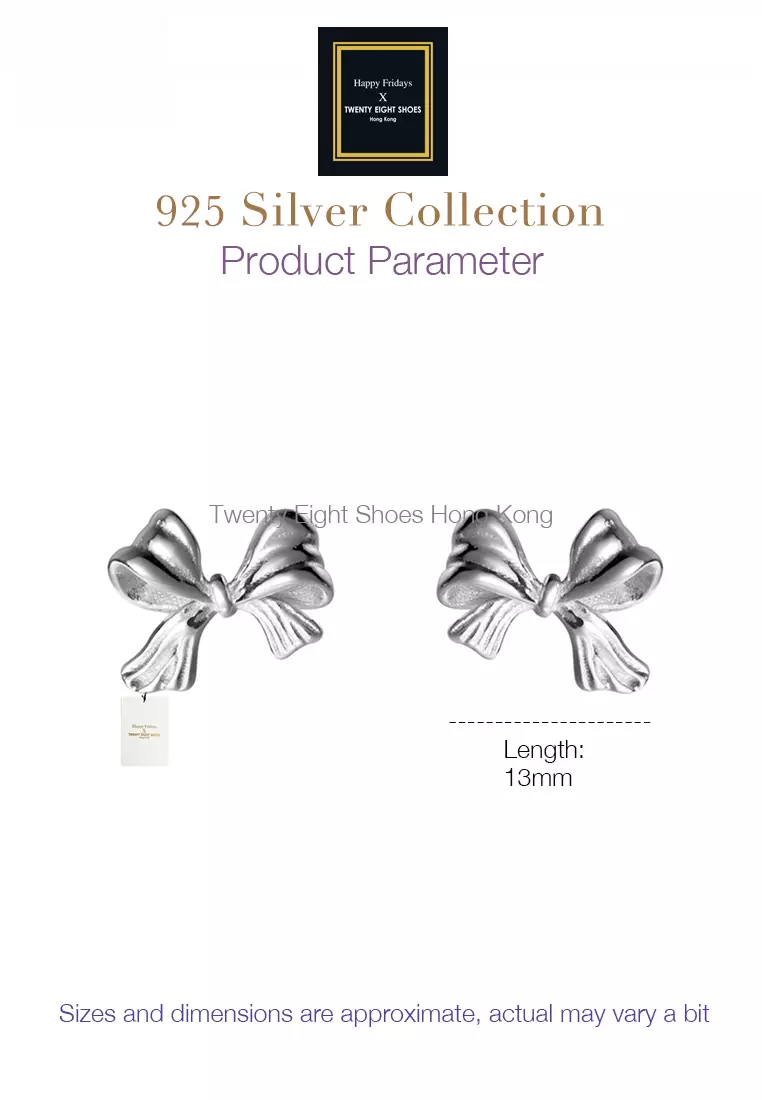 925 Silver Ribbon Earrings JW AR-M04556