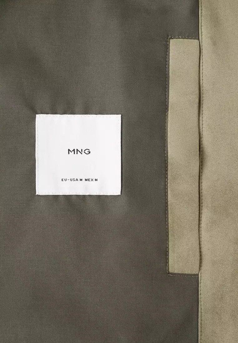 Suede-Effect Bomber Jacket