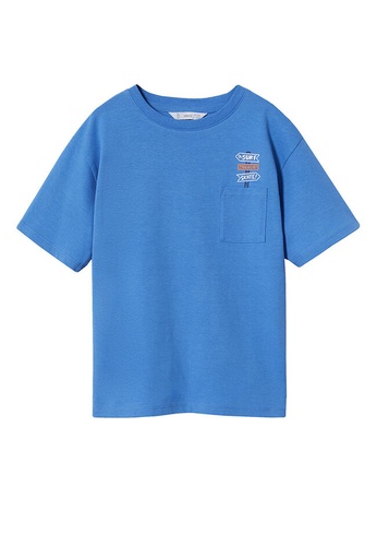 MANGO KIDS blue Pocket Cotton T-Shirt E6B53KA8E1D5AAGS_1