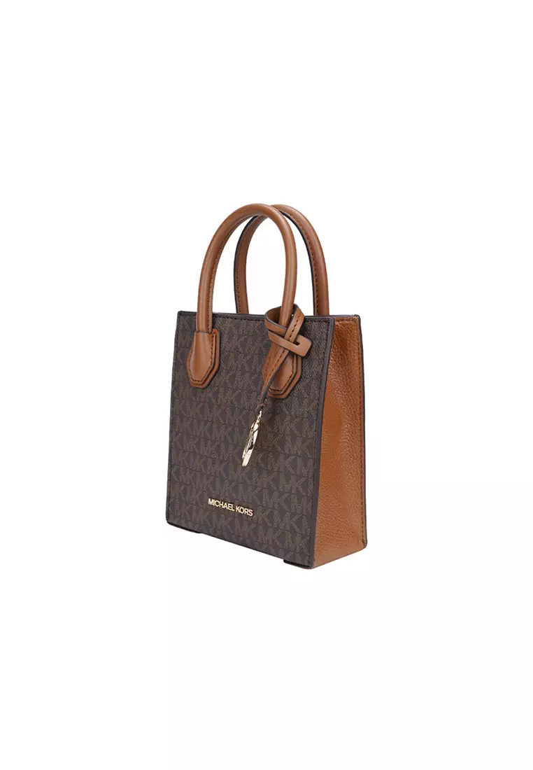 Mercer Extra-Small Logo and Leather Crossbody Bag In Brown 35T1GM9C0I