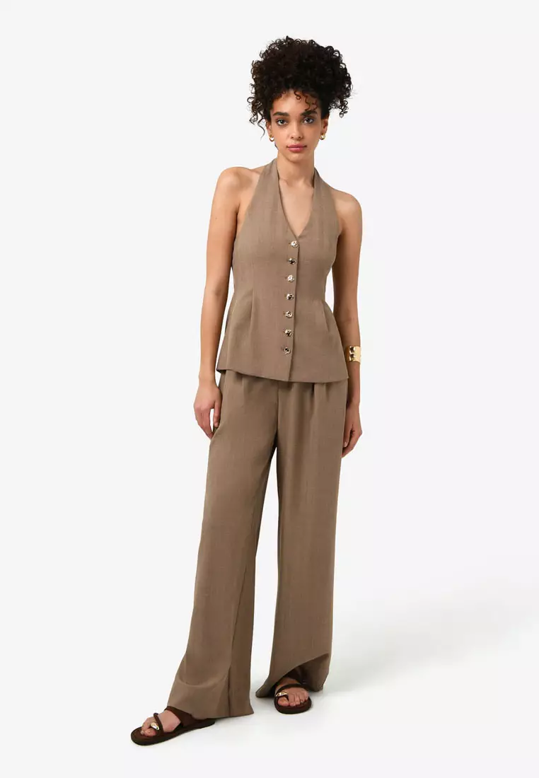 Lola Halter Neck Peplum Vest