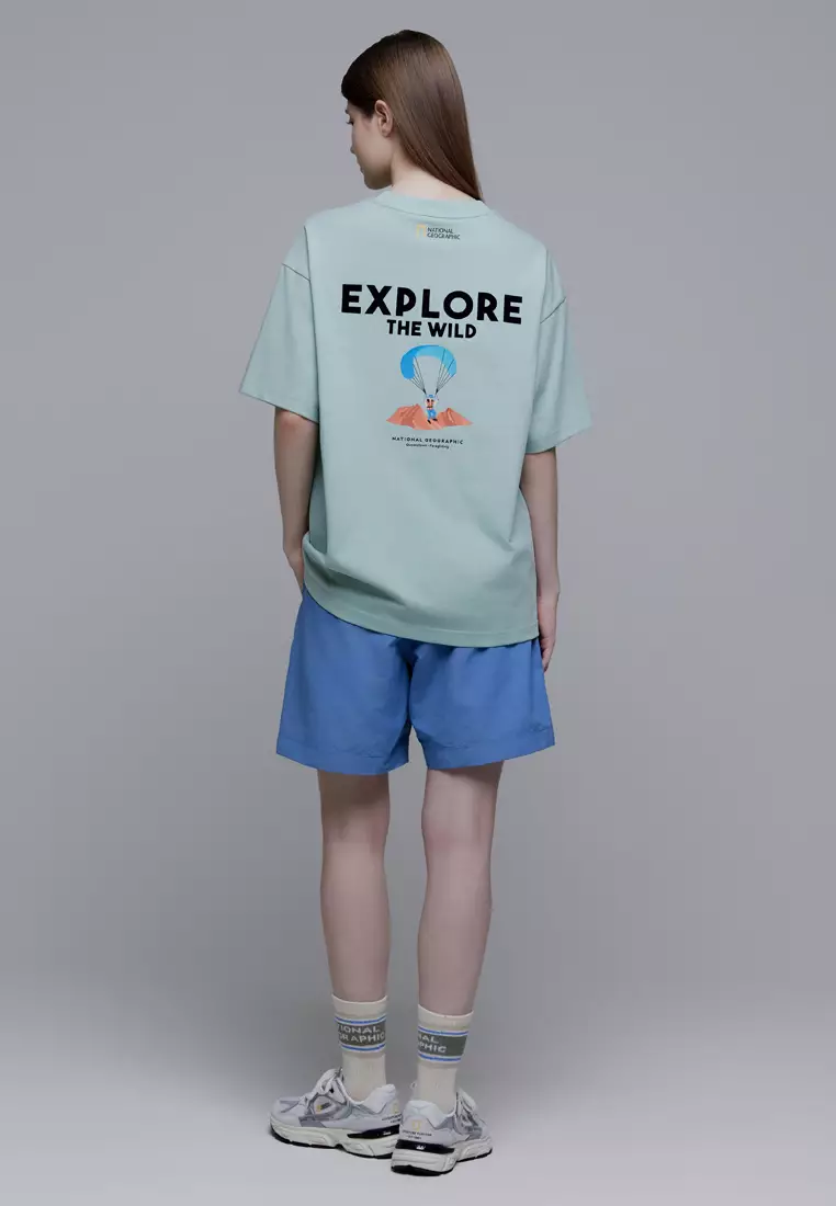 男女同款EXPLORE圖案短袖T恤