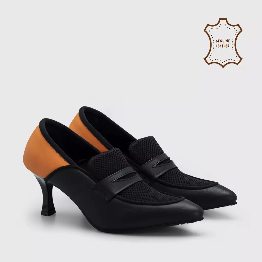 Valerie Heels Genuine Leather Black