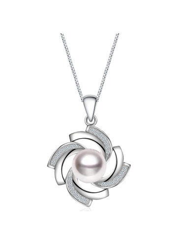 A.Excellence silver Premium Japan Akoya Sea Pearl  8.00-9.00mm Flower Necklace 6F778AC88E9D94GS_1