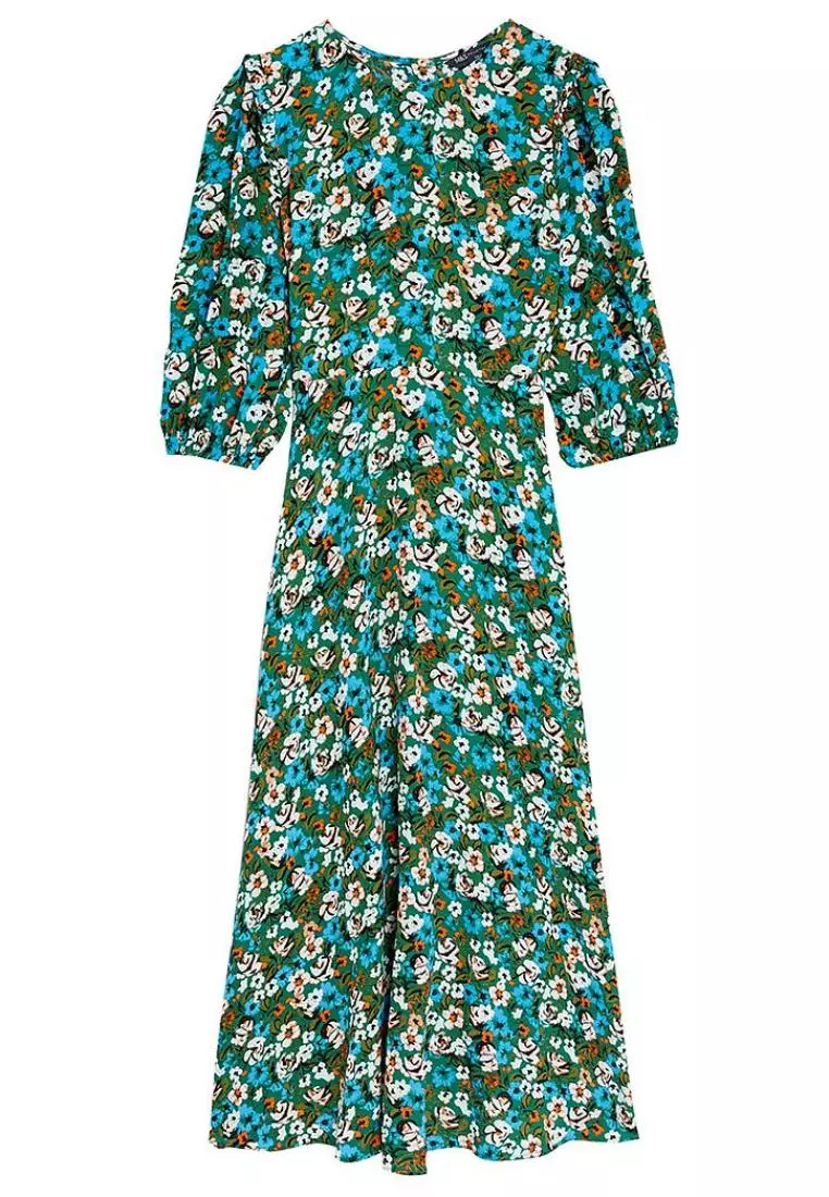 Buy MARKS u0026 SPENCER Mu0026S Floral Round Neck Midaxi Tea Dress 2023 Online |  ZALORA Singapore