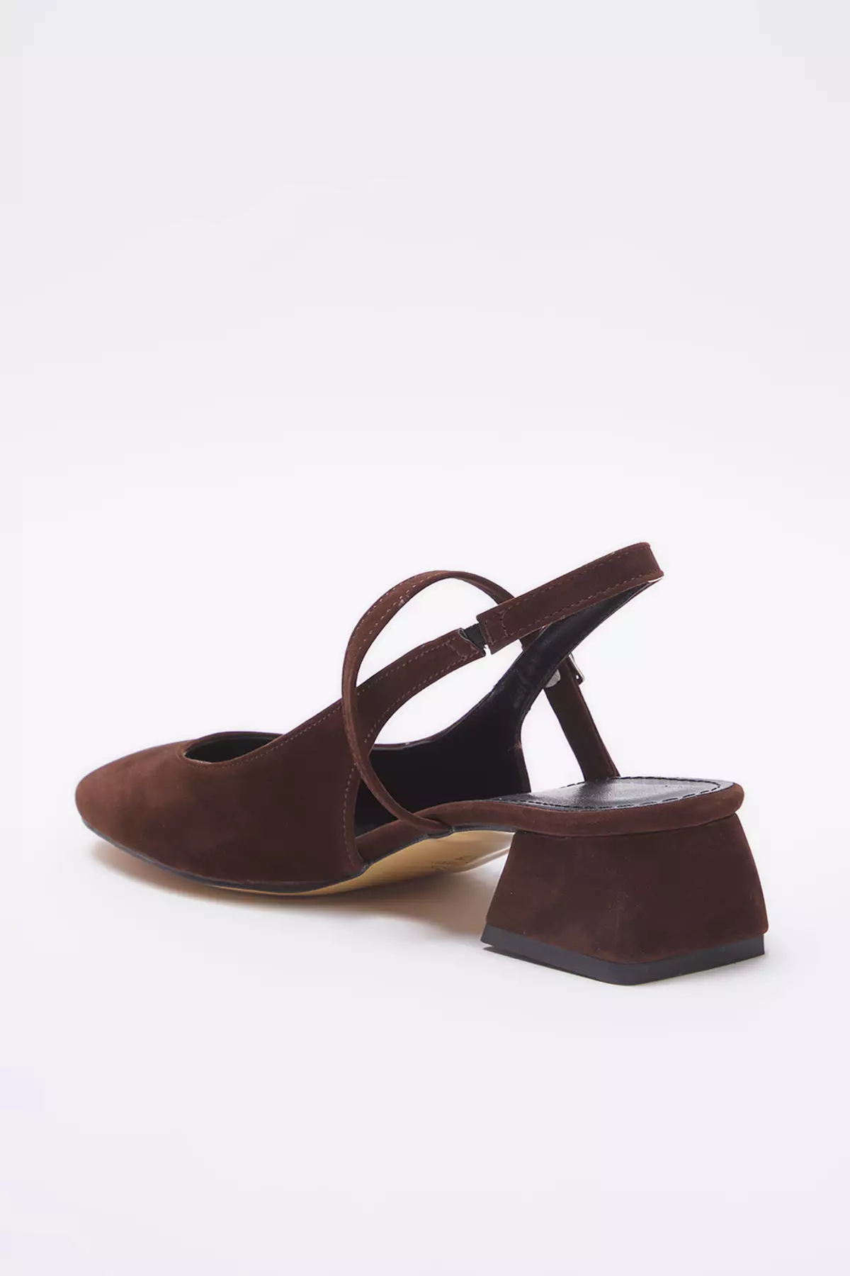Dark Brown Suede Mary Jane Block Heel Sandals Takss25To00075
