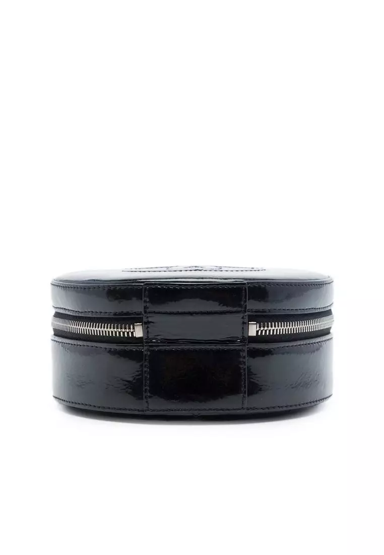 Pre-Loved Chanel Cc Patent Round As Earth Bag