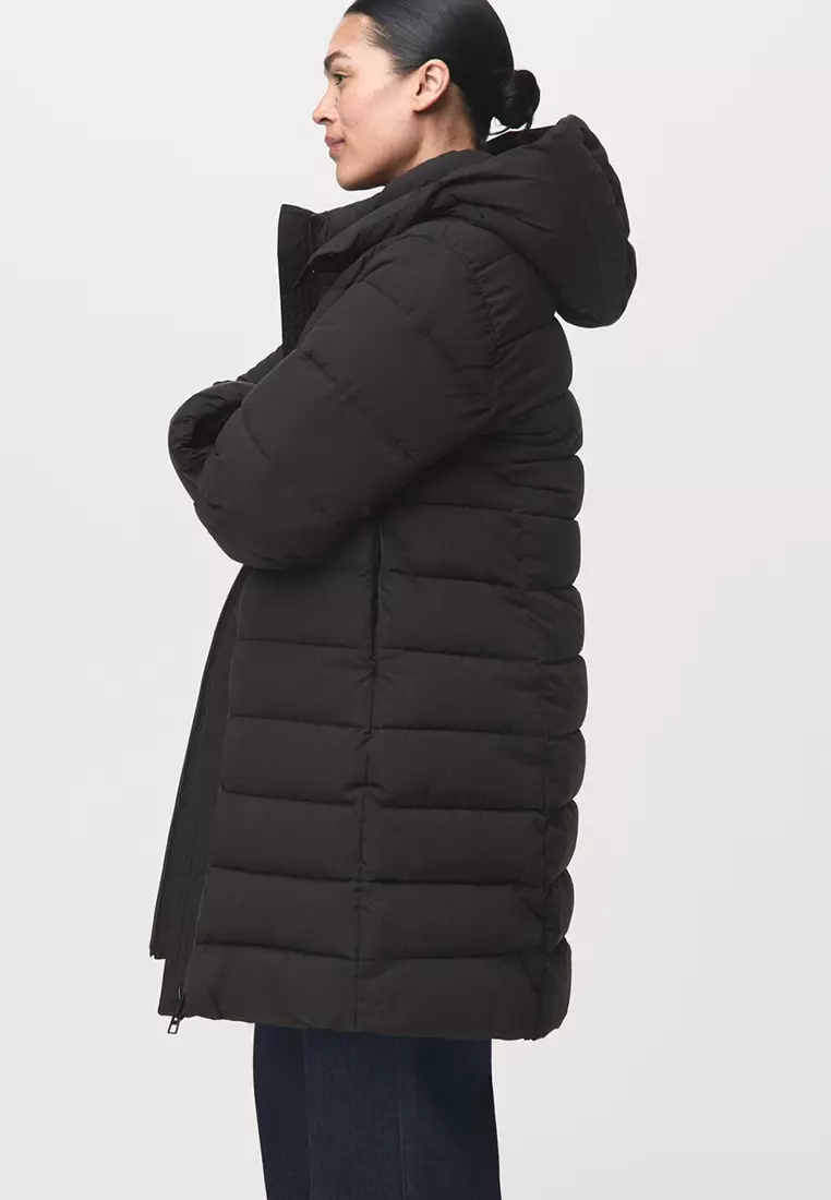 Midi Quilted Anorak with Hood