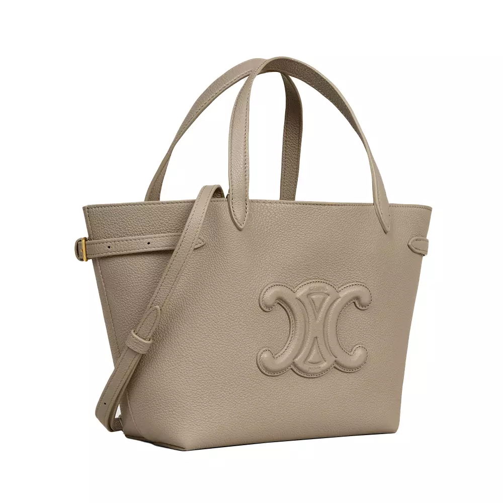 Mini Cabas Anais Cuir Triomphe in Grained Calfskin Modern Taupe
