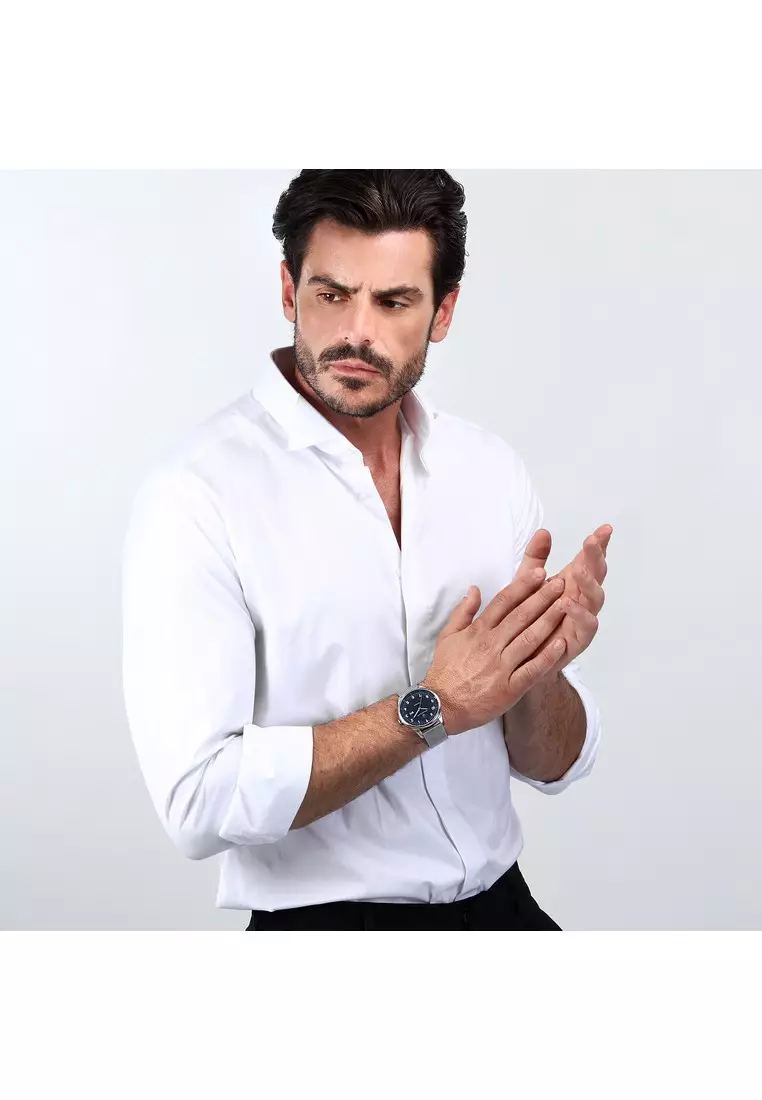 【2 Years Warranty】Maserati Tradizione Solar 45mm Blue Matt Dial Men's Solar Watch R8851146002