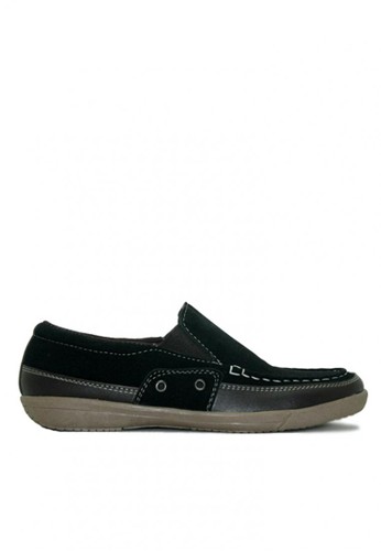 D-Island Shoes Slip On Comfort Loafers Suede Black