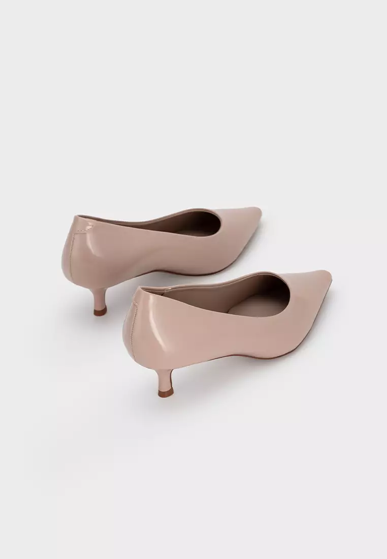 POINTY TOE WITH LEATHER INSOLE KITTEN HEEL PUMP