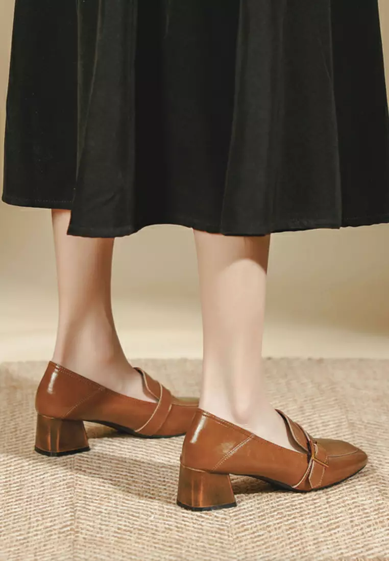 4CM Buckle Leather Loafer TE6988-5