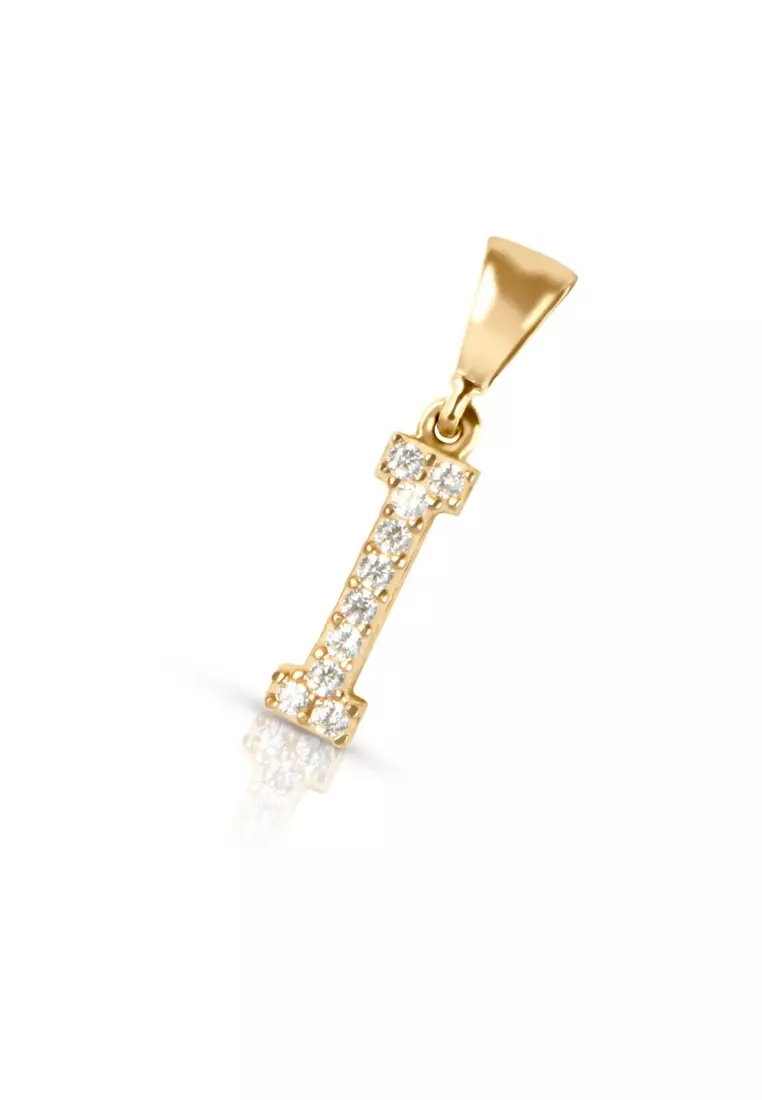 Pave Mini I Pavé Pendant 14k Gold
