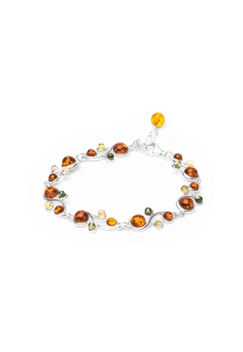 Millenne silver MILLENNE Multifaceted Baltic Amber Curvaceous Silver Bracelet with 925 Sterling Silver 8726CAC776681CGS_1