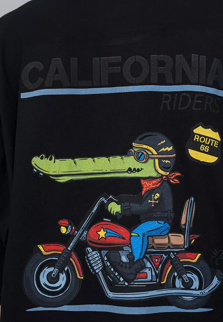 Houseofcuff Kaos Oversized Tshirt Wanita Unisex Tebal Hitam California