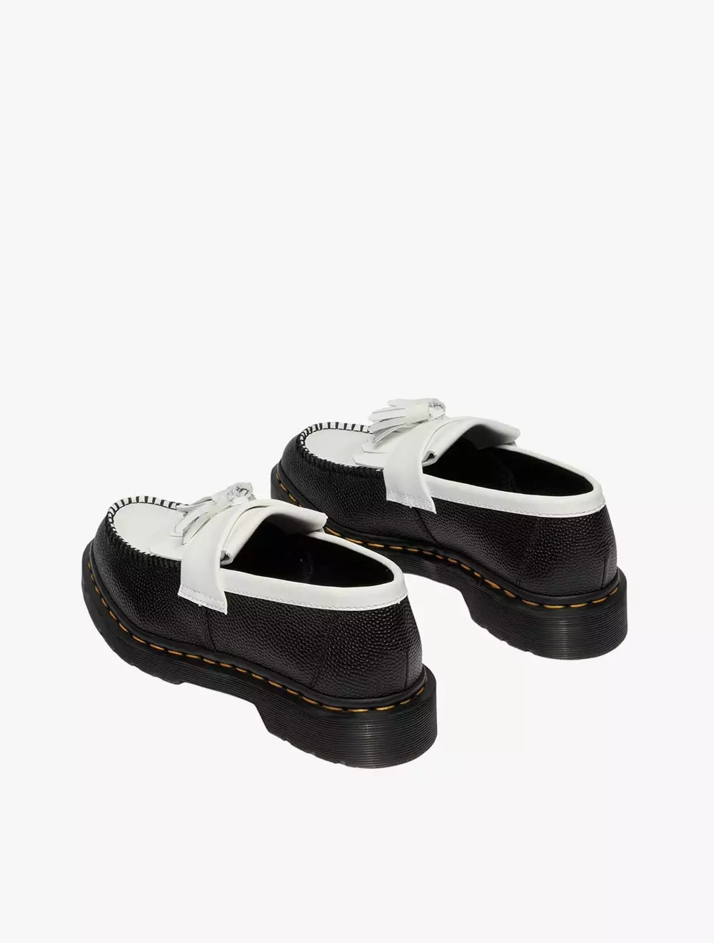 Dr. Martens Adrian BW Loafer Black+White Atlas Pebble Grain+Smooth