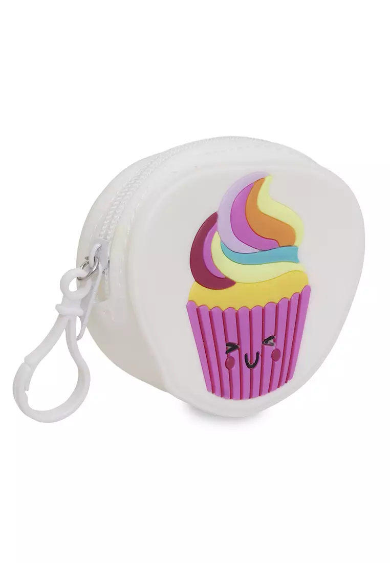 Fiore Dompet Coin Jelly Anak Wanita Motif Cupcake Kids Wallet Material Silicone - White