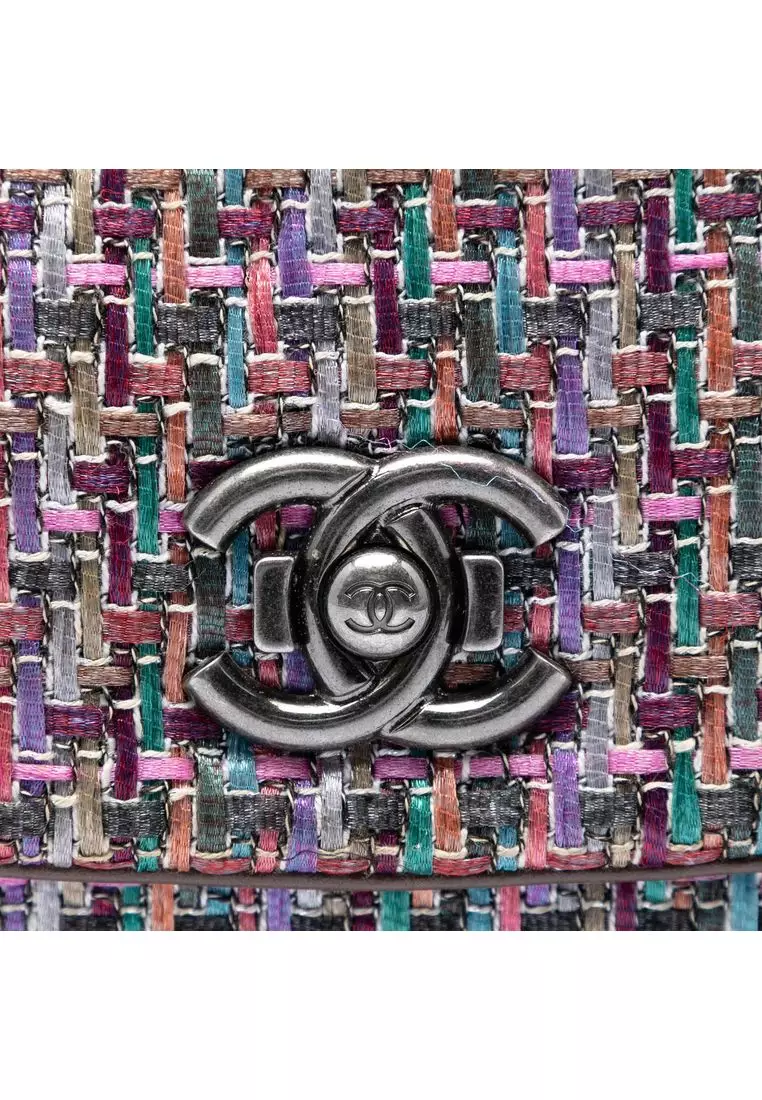 Pre-Loved Chanel Cc Multicolor Tweed Flap