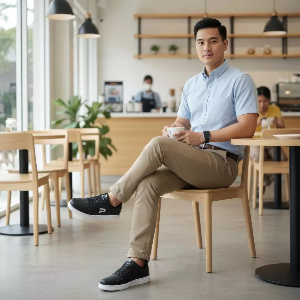 PAULMAY - Sepatu Sneakers Pria Denver - Black White