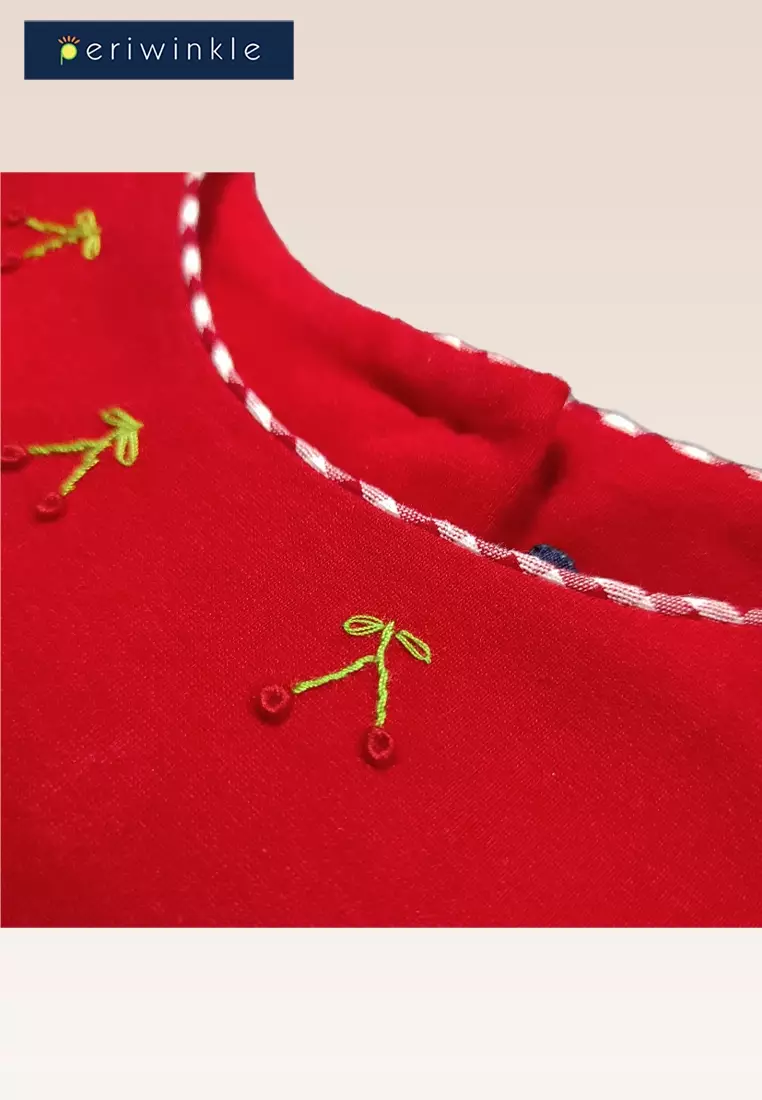 Lille Girls Cherry Belted Contrast Front Dress