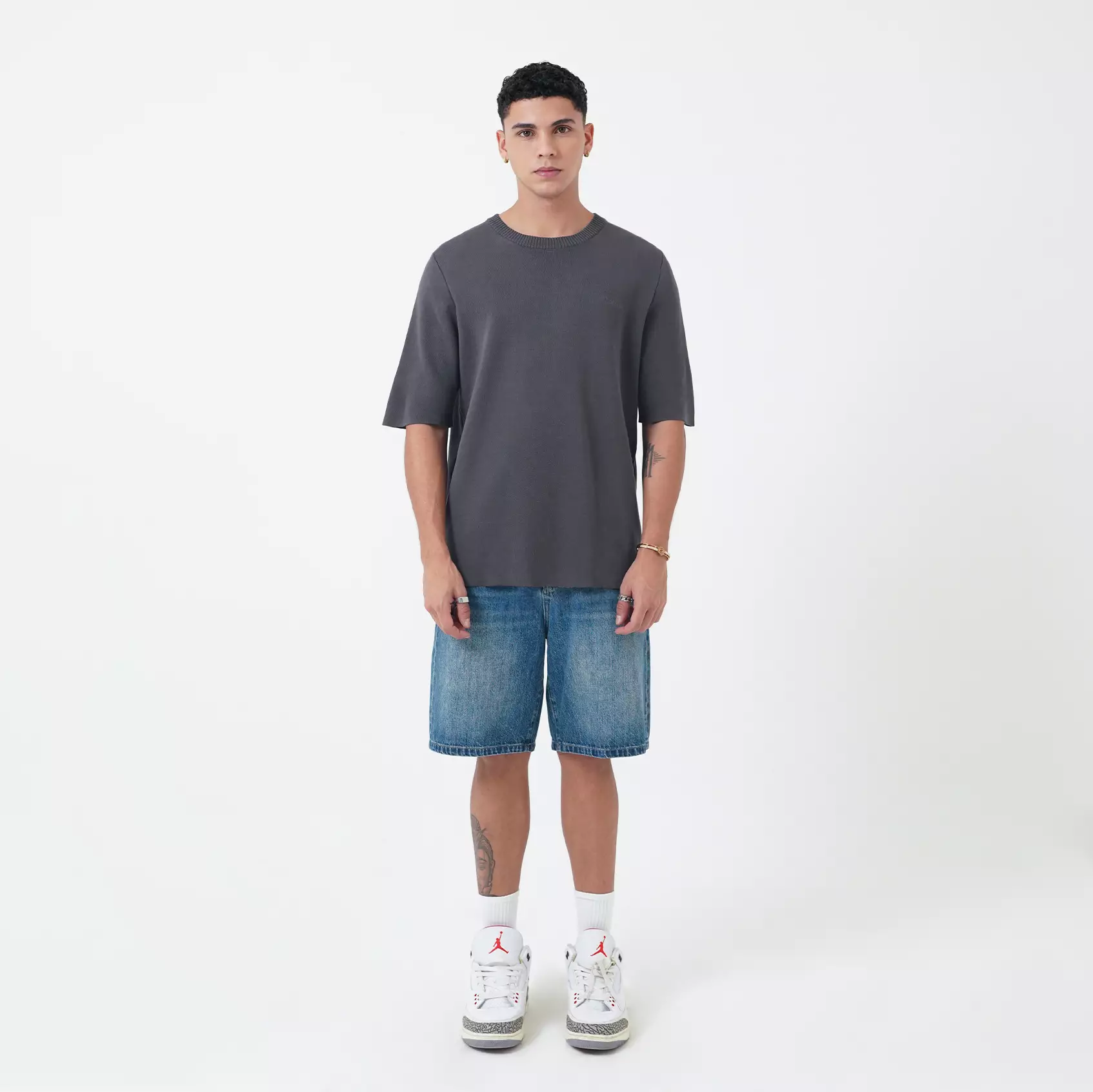 CELICUS Flat Knit T-Shirt I31000377C Dark Grey