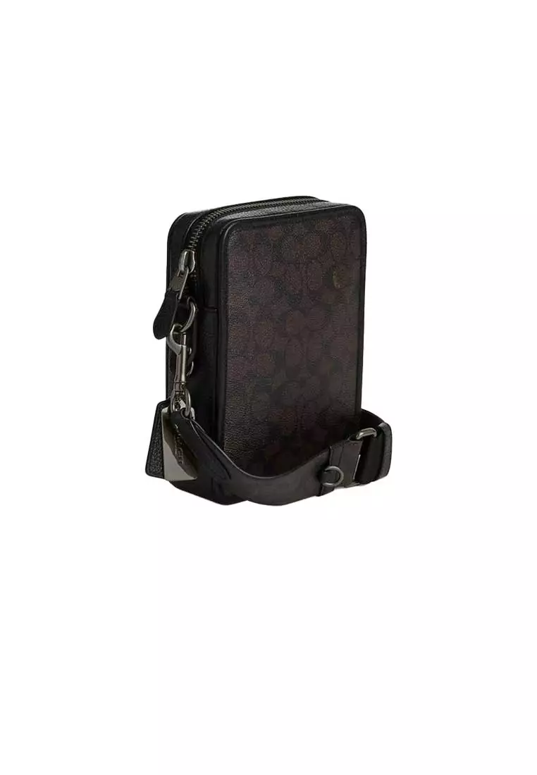 Sullivan Crossbody In Signature Canvas Walnut/Black CW388