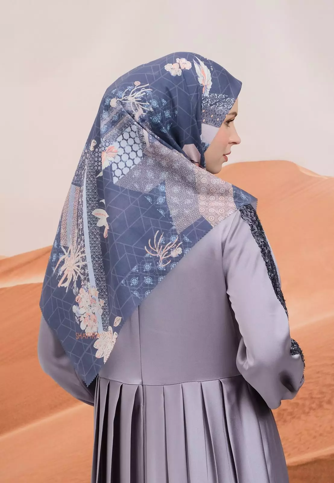 Dilara Printed Scarf | Hijab Segi Empat Motif