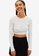 Monki white Long Sleeve Crop Top With Cut Out Back 2941DAA5081853GS_1