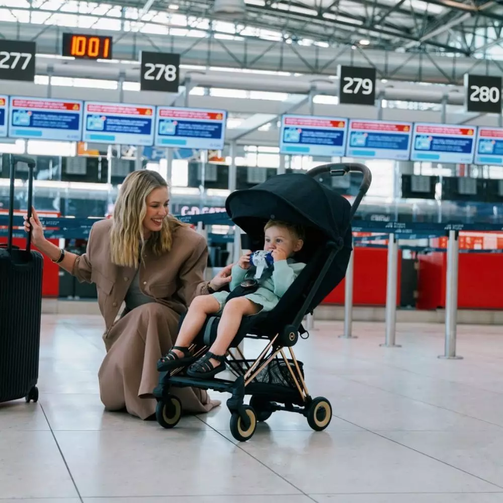 Cybex Coya Stroller Rosegold Frame - Kereta Dorong Bayi (Sepia Black)