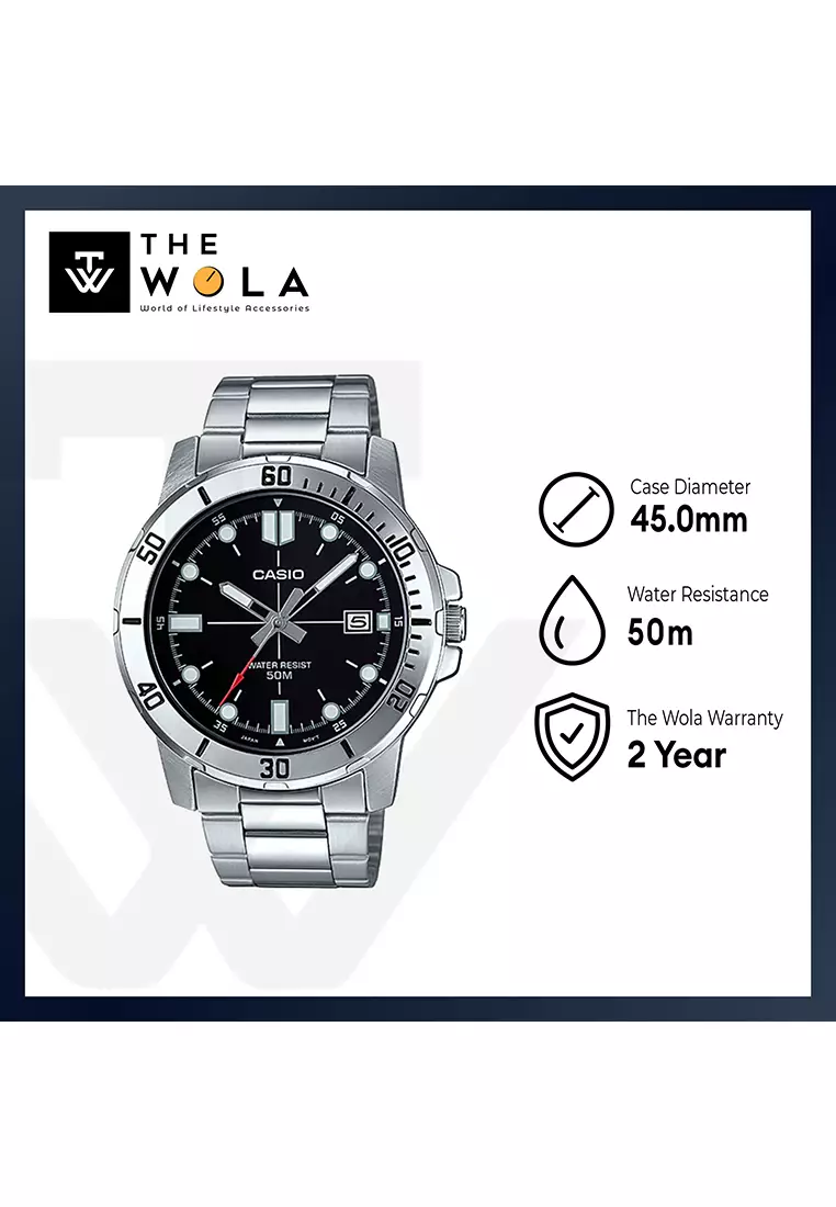 Men's Analog Watch MTP-VD01D-1EV Silver Stainless Steel Band