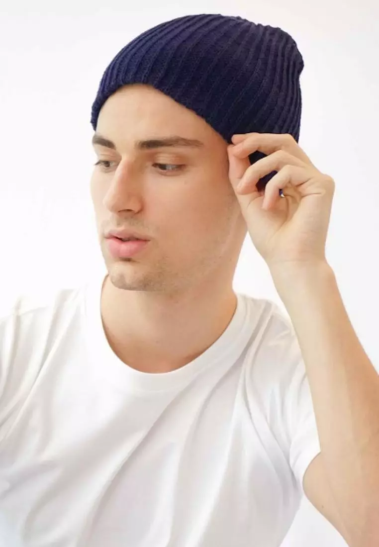 Houseofcuff Topi Kupluk Rajut Beanie Hat Polos Topi Gunung Navy