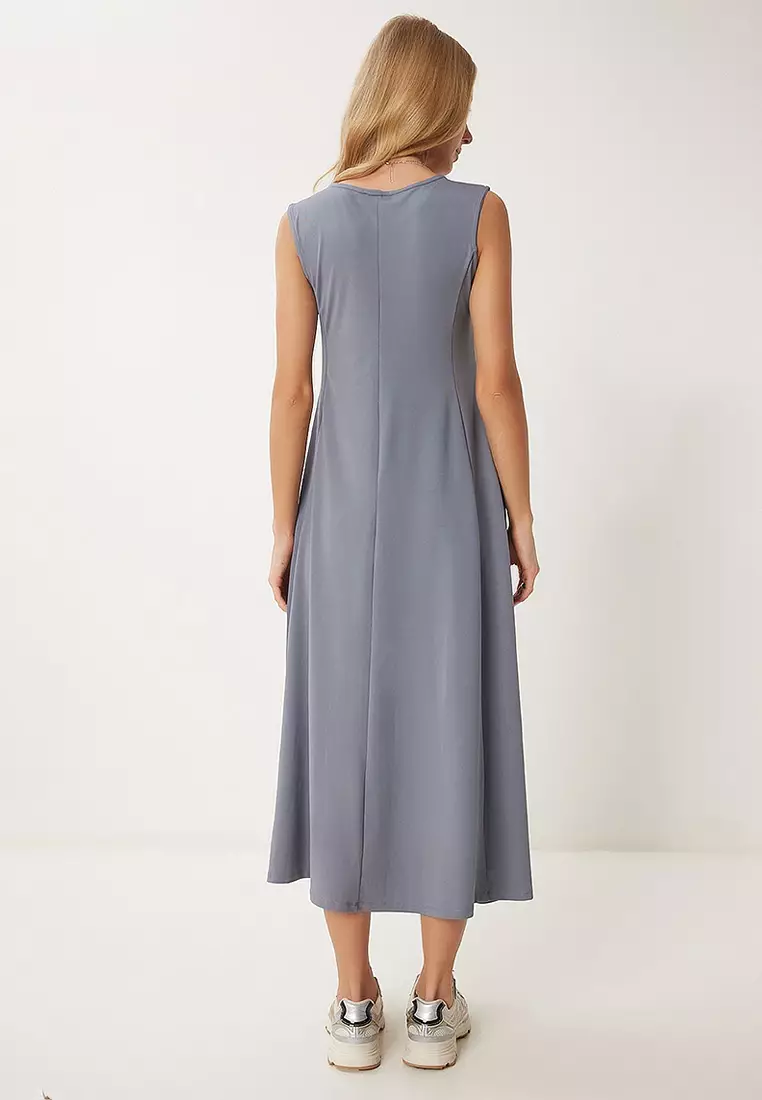 Pocket Summer Flared Midi Dress