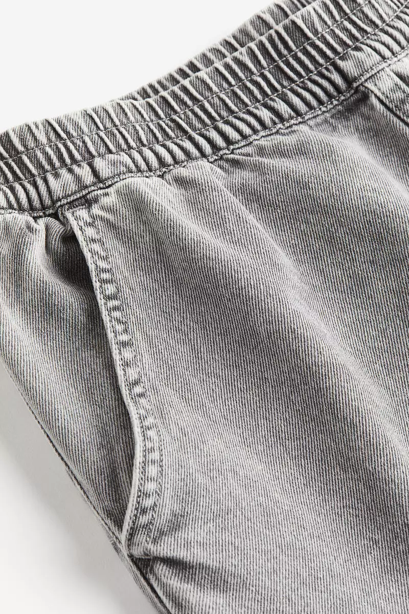 Wide denim joggers
