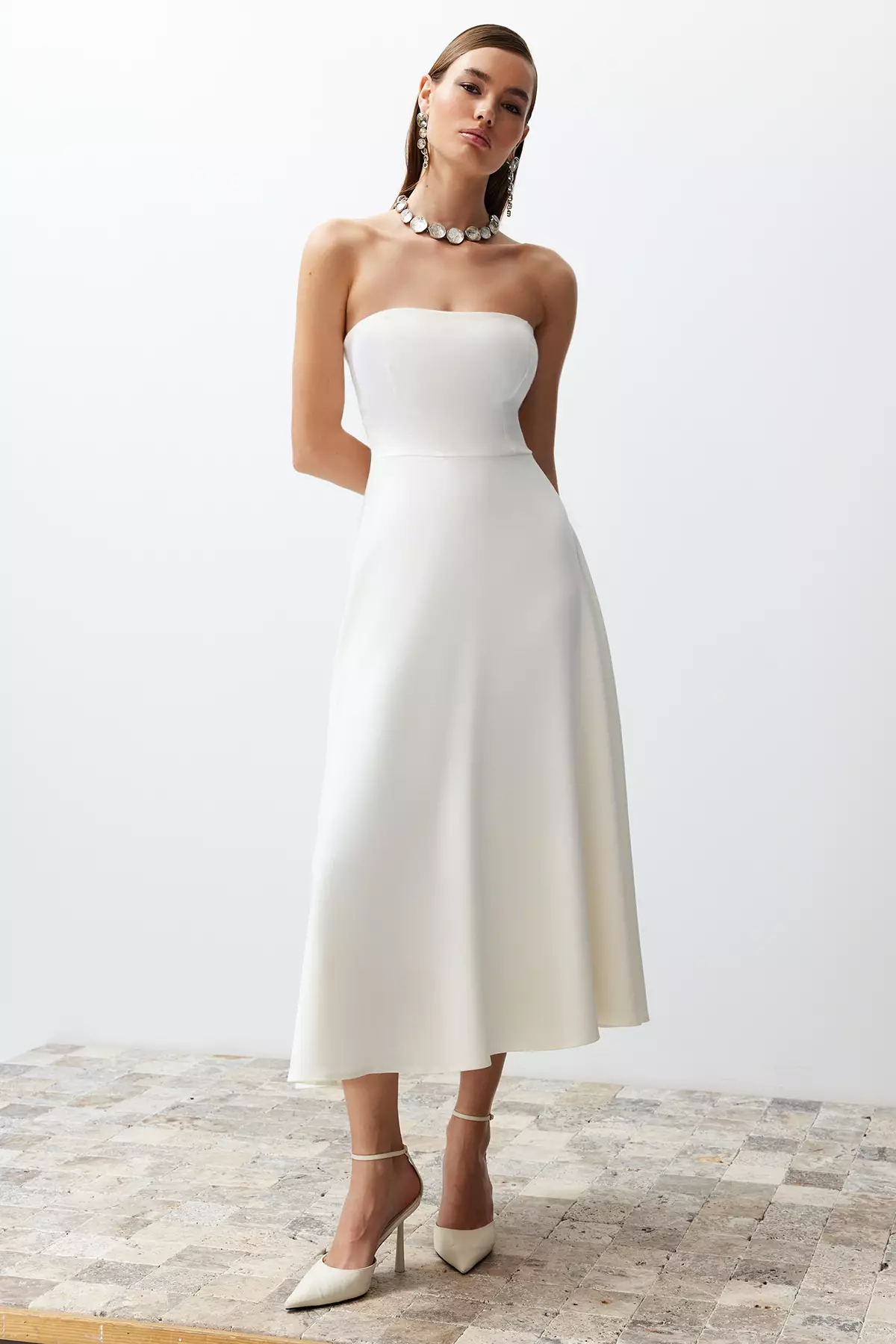 Strapless Midi Dress