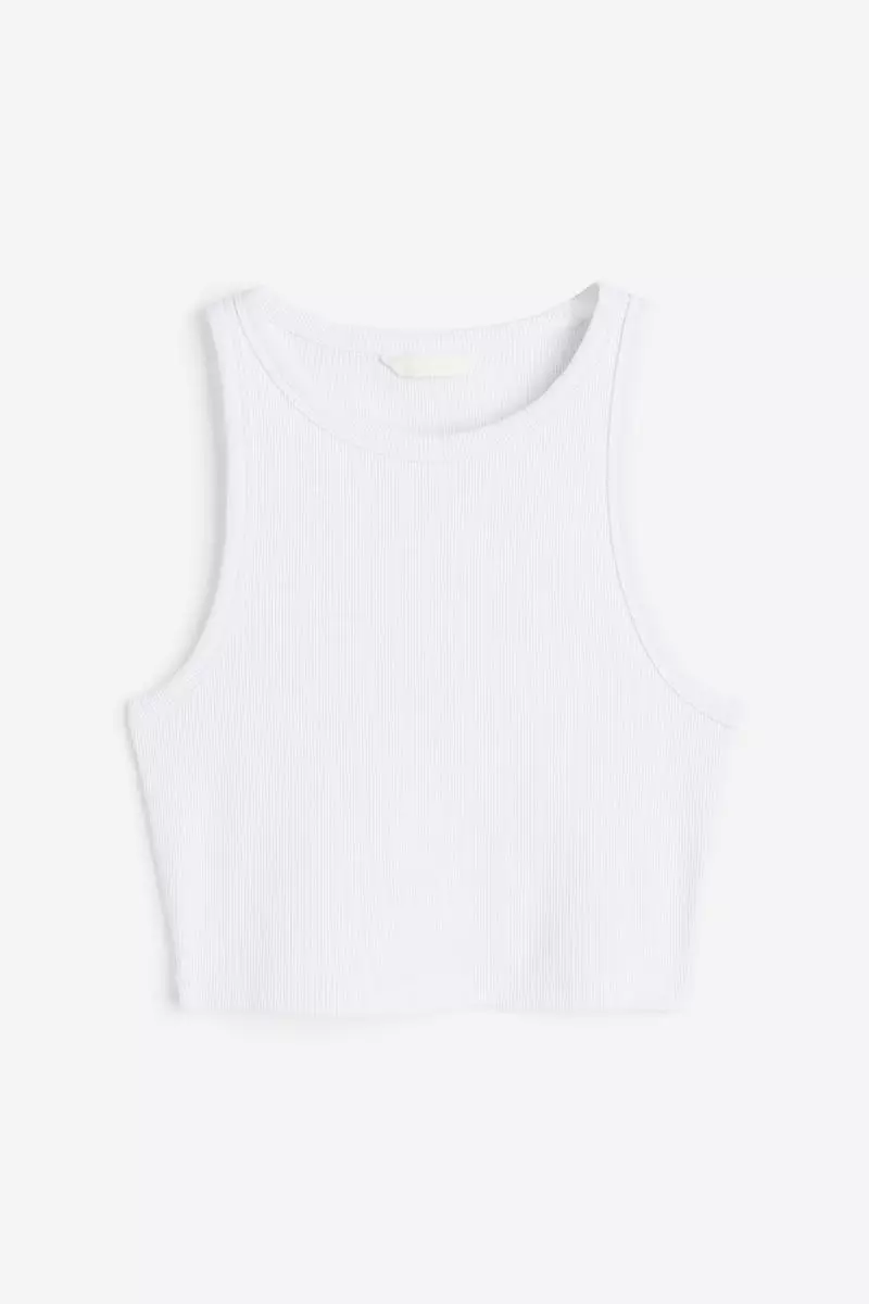 White cropped vest top outlet