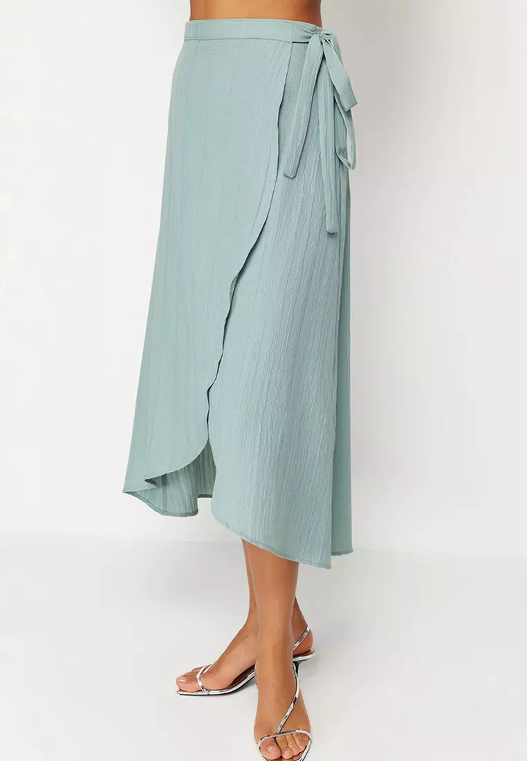 Buy Trendyol Midi Wrap Skirt Online ZALORA Malaysia