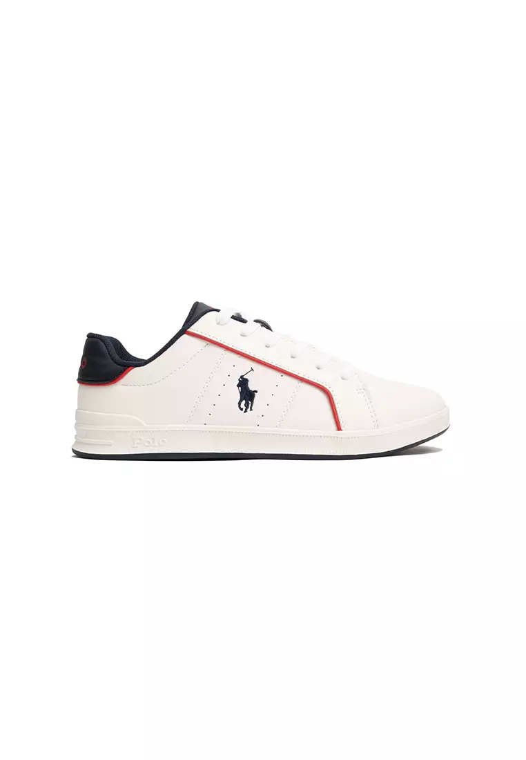 Discount on Polo Ralph Lauren  shoes - SKU: Heritage Court Iii Sneaker-White/Navy/Red (589111)