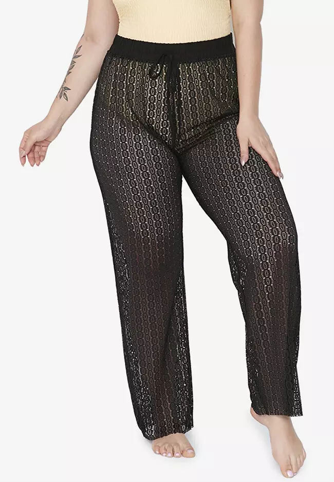 Plus size sheer beach on sale pants