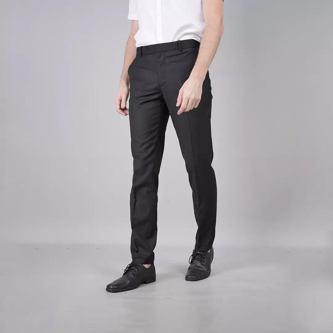 Johnwin - Celana Formal - Celana Pria - Hitam - Polyester - Slim Fit - F.996.010.110.C