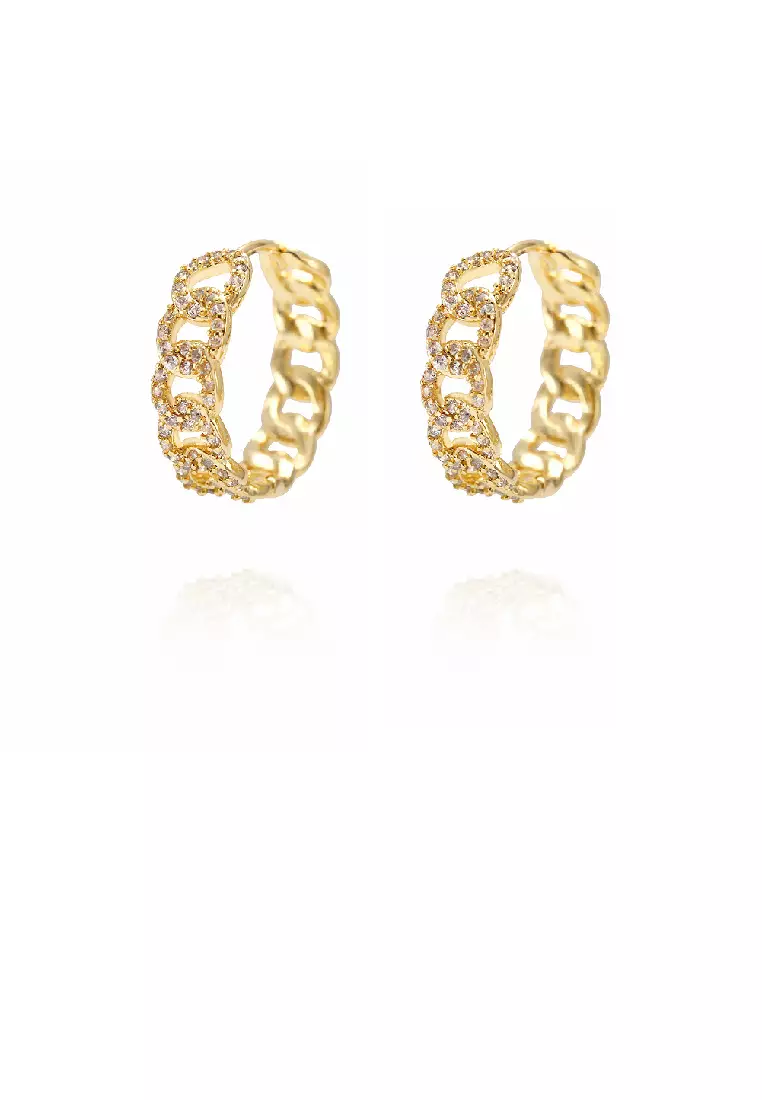 Geometric gold hoop earrings discount