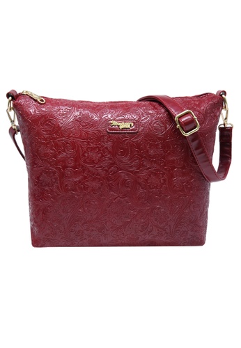 STRAWBERRY QUEEN red Strawberry Queen Flamingo Sling Bag (Floral AK, Maroon) 22CEDAC71EAC2AGS_1