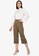 ZALORA WORK green Contrast Piping Detail Culottes 5ECE6AAAF0B14DGS_4